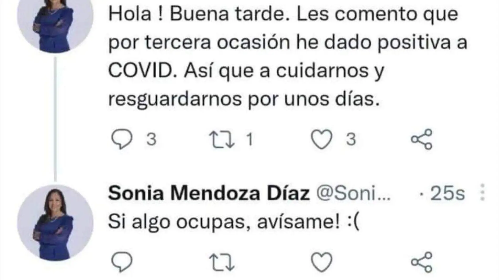 sonia mendoza twitter covid